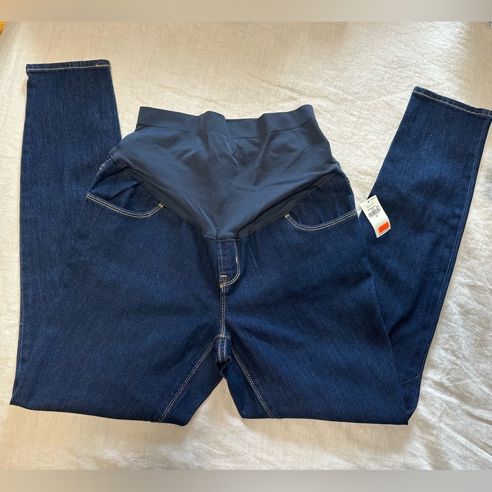 2 Pairs of Maternity Old Navy (Wow Skinny) Size 10 Dark Blue/Black Jeans